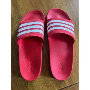 Adidas Adilette Comfort Slides Red White Men’s Size 13 FY7815